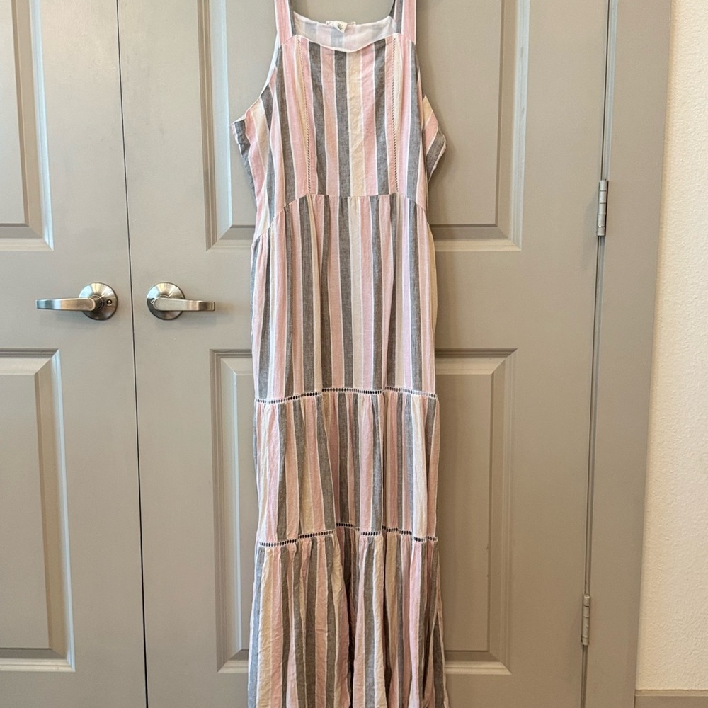 Caslon Pink and Gray Striped Dress